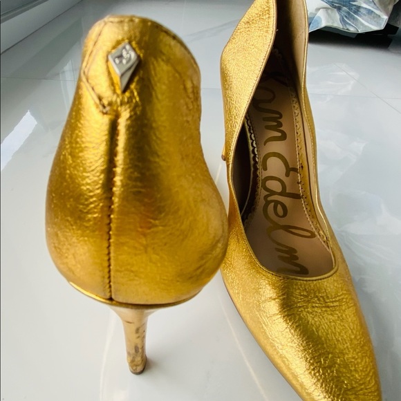 SAM Edelman metallic gold heels size 8 1/2 - Picture 2 of 12